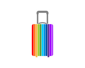 Traveling bag with spectrum color logo