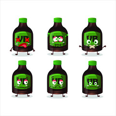 New beer bottle cartoon character with nope expression. Vector illustration