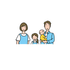 家族_父親_母親_女の子_赤ちゃん_上半身