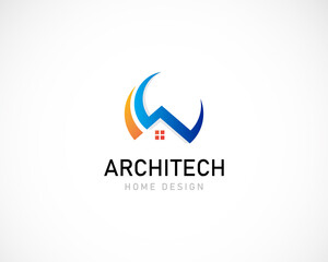 architect logo creative concept circle building business