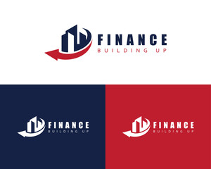 finance logo creative building business design concept arrow