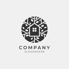 illustration of modern minimal tree house logo perfect for modern company