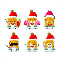 Fototapeta premium Santa Claus emoticons with vodka bottle cartoon character. Vector illustration