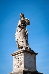 Statue of St. Peter by Lorenzetto with the inscription at Castel Sant'Angelo (Castle of the Holy...