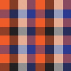 Orange Asymmetric Plaid textured Seamless Pattern