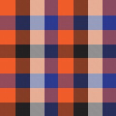 Orange Asymmetric Plaid textured Seamless Pattern