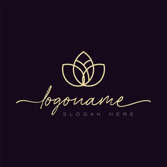 Luxury lotus logo design template