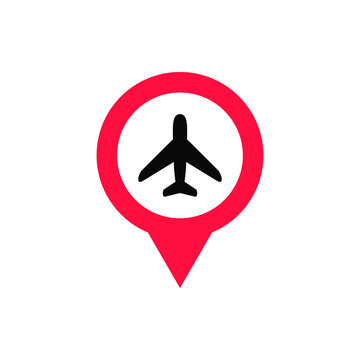 recommend clip art: location of airplane or airport icon sign. airplane icon vector illustration. 
