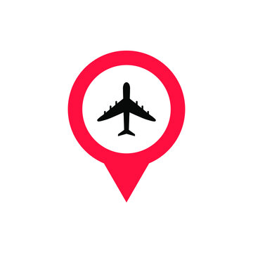 recommend clip art: location of airplane or airport icon sign. airplane icon vector illustration. 