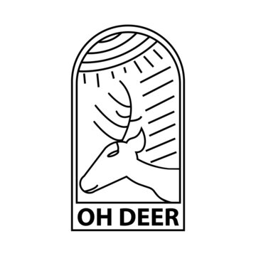 OH DEER LOGO WITH SUN AND BLOWING WIND
