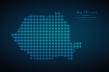 Fototapeta na wymiar Dotted map of Romania. Vector EPS10.