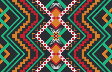 Geometric ethnic oriental ikat pattern traditional Design for background,fabric,wrapping,clothing,wallpaper,Batik,carpet,embroidery style.