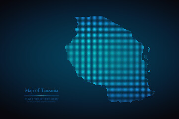 Dotted map of Tanzania. Vector EPS10.