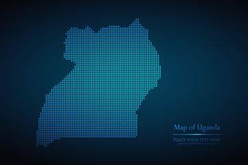 Fototapeta na wymiar Dotted map of Uganda. Vector EPS10.