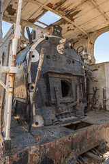 Fototapeta na wymiar Old steam locomotive at the station of Usakos, Erongo, Namibia