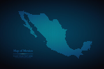 Dotted map of Mexico. Vector EPS10.