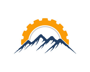 Gear on the blue mountain logo