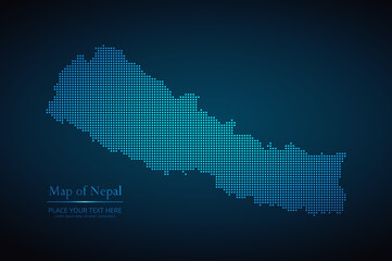 Dotted map of Nepal. Vector EPS10.