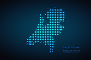 Dotted map of Netherlands. Vector EPS10.