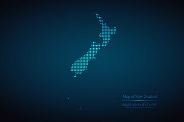 Dotted map of New Zealand. Vector EPS10.