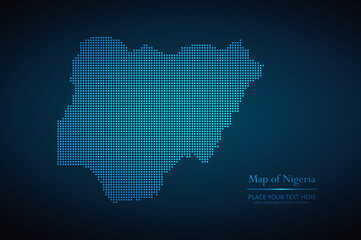Dotted map of Nigeria. Vector EPS10.