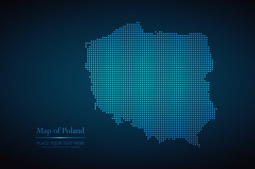 Dotted map of Poland. Vector EPS10.