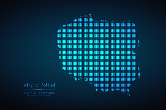 Fototapeta Dotted map of Poland. Vector EPS10.