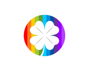 Clover leaf silhouette in the spectrum circle