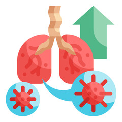 lung flat icon
