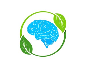 Circular nature leaf with healthy brain inside