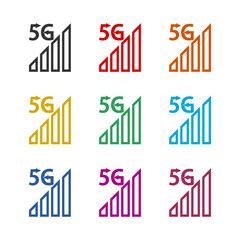 5G color icon set design
