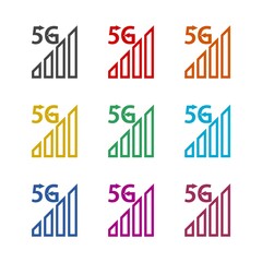 5G color icon set design