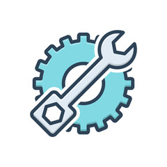 Color illustration icon for maintenance 