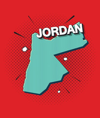 Pop art map of jordan