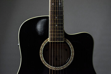 Obraz na płótnie Canvas Guitar Black Frontal
