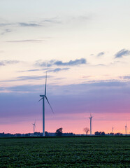Fototapeta na wymiar Michigan Wind Farm, wind turbines