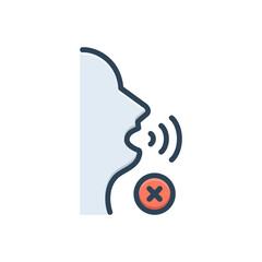 Color illustration icon for quietly