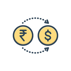 Color illustration icon for vary change