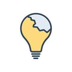 Color illustration icon for darkness dark