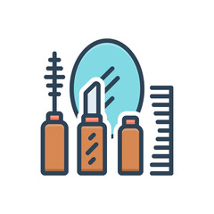 Color illustration icon for makeup 