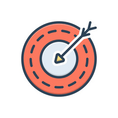 Color illustration icon for target 