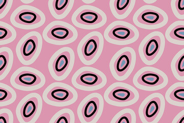 Geometric seamless pattern in a modern mid-century style. Vector illustration in a simple style. A pattern with abstractions and molecules in a retro-vintage style