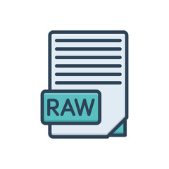 Color illustration icon for raw 