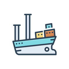 Color illustration icon for vessel 