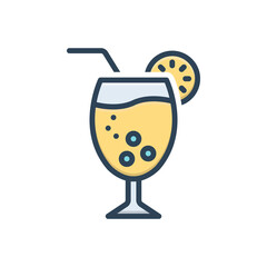 Color illustration icon for juice fluid 