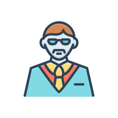 Color illustration icon for manager 