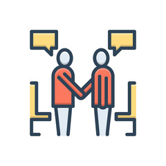 Color illustration icon for negotiate