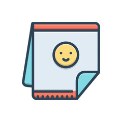 Color illustration icon for receiving blankets 