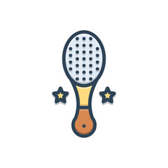 Color illustration icon for baby brush