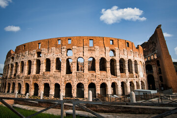 Colosseum in Rome. travel directions and rest in Italy. Europe sightseeing landmarks and tourism